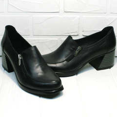 Модные осенние туфли женские натуральная кожа H&G BEM 107 03L-Black.