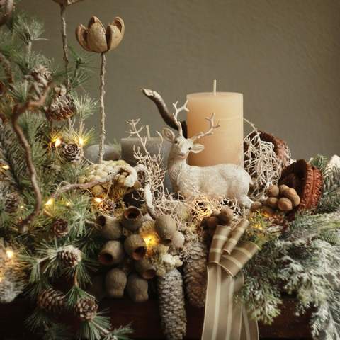 Photo of New Years composition with a candle «Fairy tales of Scandinavia»