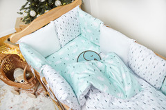 Комплект постельного белья для новорожденных с защитой-бортиками Верона Елочки