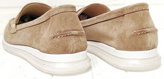 Замшевые туфли лоферы женские бежевые Anna Lucci 2706-040 S Beige.