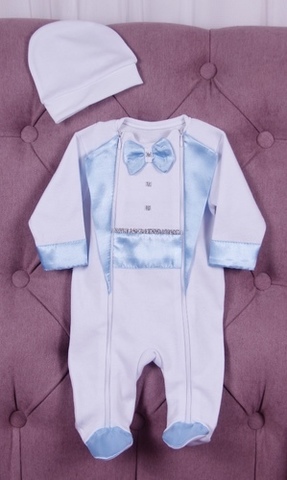 Нарядный костюм для малыша Смокинг голубой