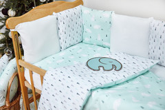 Комплект постельного белья для новорожденных с защитой-бортиками Верона Елочки