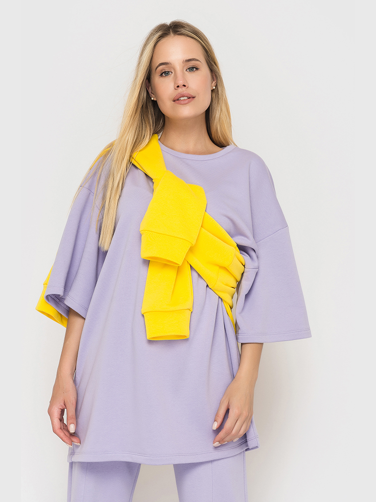 Костюм футер трехнитка (шорты и футболка) лиловый YOS от украинского бренда Your Own Style