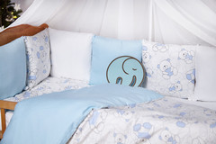 Комплект постельного белья для новорожденных с защитой-бортиками Верона Голубой мишка