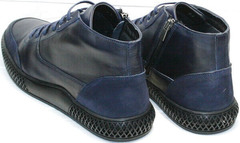 Стильные ботинки из натуральной кожи осень зима мужские Luciano Bellini BC2802 L Blue.