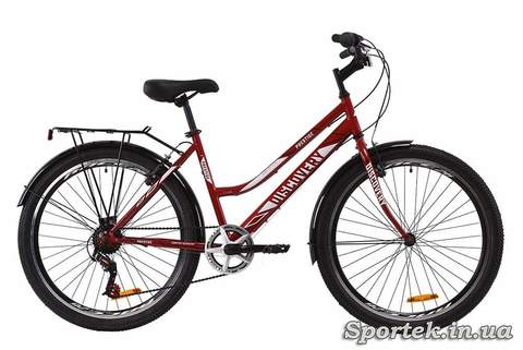 Рубиновый городской женский велосипед Discovery Prestige Woman (Дискавери Престиже Вумэн)