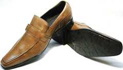 Современные туфли мужские кожаные классические Mariner 12211 Light Brown