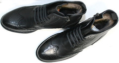 Высокие зимние ботинки мужские  LucianoBelliniBC3801L-Black .