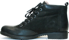 Красивые зимние ботинки мужские кожаные Luciano Bellini 6057-58K Black Leathers & Nubuk.