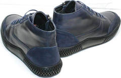 Теплые ботинки синие осень зима мужские Luciano Bellini BC2802 L Blue.
