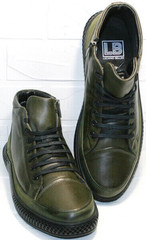 Стильные зимние ботинки мужские casual Luciano Bellini BC2803 TL Khaki.