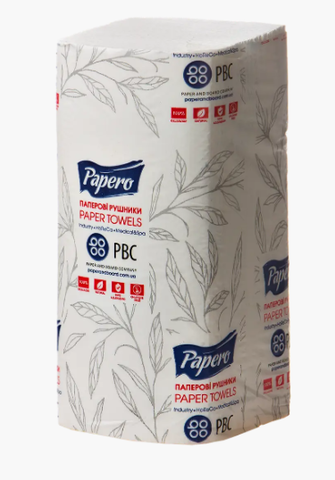 Рушник паперовий листовий Papero Z складання  2сл. 225х190 мм (200 арк.) білий (RN019)