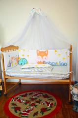 Комплект постельного белья для новорожденных с защитой-бортиками Леко Лисичка
