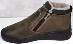 Мужские зимние ботинки на меху Rifellini Rovigo 046 Brown Black.