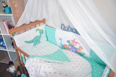 Комплект постельного белья для новорожденных с защитой-бортиками Леко