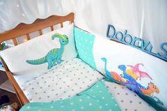Комплект постельного белья для новорожденных с защитой-бортиками Леко