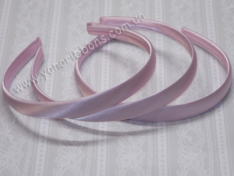 Ободки обшитые розовым атласом ширина 15 мм