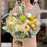 Photo of Sunny bouquet with peony roses and hydrangea «Monet's walk»