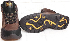 Зимние мужские кроссовки ботинки кожаные. Теплые кроссовки ботинки с мехом. Темно коричневые ботинки кроссовки городские Jack Wolfskin Brown