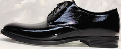 Мужские классические туфли на выпускной лакированные Ikoc 2118-6 Patent Black Leather.