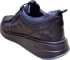 Кожаные мужские туфли мокасины на шнурках Arsello 22-01 Black Leather.