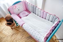 Комплект постельного белья для новорождённых Мишка 9-03 Для девочек Розовый