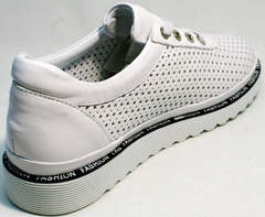 Летние кожаные кроссовки туфли на низком ходу Evromoda 215.314 All White.