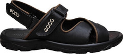 Кожаные мужские сандали босоножки летние Ecco 814-7-1 All Black.