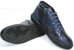Мужские стильные ботинки на толстой подошве осень зима Luciano Bellini BC2802 L Blue.
