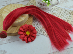 Треси для бантиків та ляльок  довжина волосся 35 см червоні