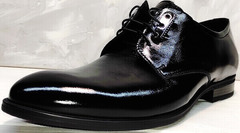 Черные туфли мужские дерби лакированные Ikoc 2118-6 Patent Black Leather.