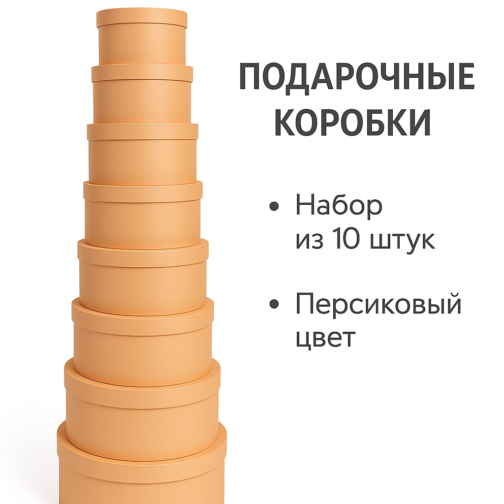 Набор подарочных коробок (персикового цвета)
