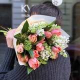 Photo of Spring bouquet with peony shaped tulips «May Breeze»