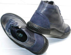 Тёплые ботинки термо осень зима мужские Luciano Bellini BC2802 L Blue.