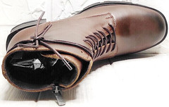 Кожаные ботинки демисезонные женские G.U.E.R.O 108636 Dark Brown.