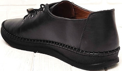 Стильные женские мокасины кроссовки из натуральной кожи деловой кэжуал EVA collection 151 Black.