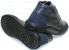 Синие ботинки на толстой подошве осень зима мужские Luciano Bellini BC2802 L Blue.