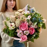 Photo of Bright bouquet with peonies «Gentle touches»