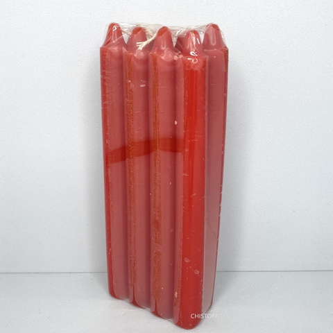 Свечи длинные парафиновые (8 шт.) красные