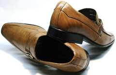 Коричневые туфли мужские без шнурков Mariner 12211 Light Brown