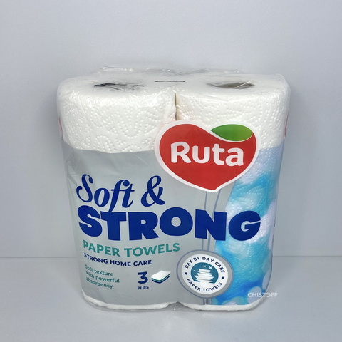 Полотенца бумажные Ruta Soft&Strong 3сл. (2 рул.) белые