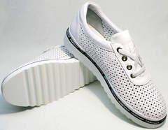 Белые летние туфли с белой подошвой женские Evromoda 215.314 All White.