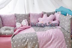 Комплект постельного белья Облачко Розово-серый