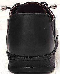 Стильные мокасины кроссовки кожаные женские smart casual стиль EVA collection 151 Black.