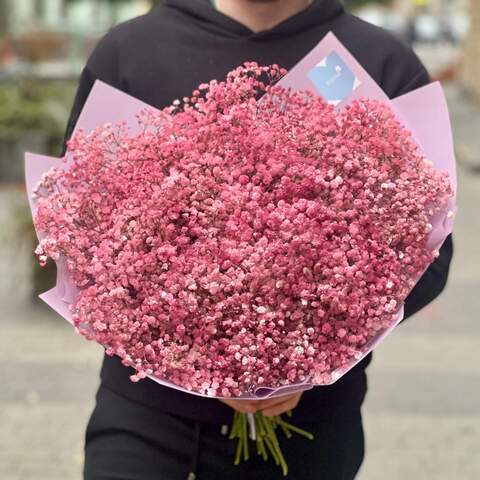 Photo of 19 branches of gypsophila in a bouquet «Pink Snowflakes»