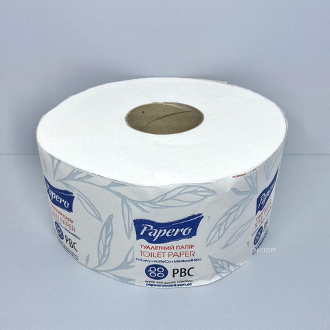Туалетная бумага Papero Джамбо 2сл. 90 м белая (TJ033)