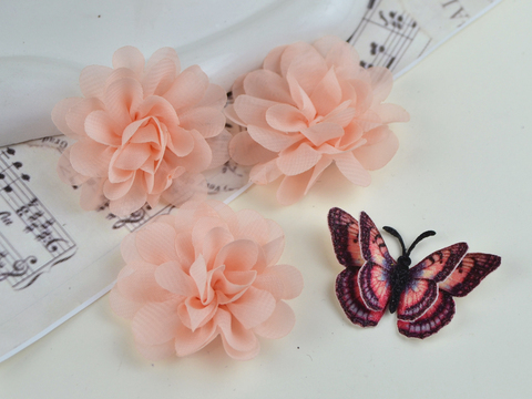 Квітка шифонова персикова