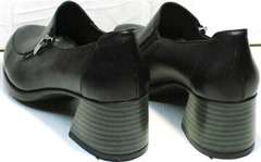 Черные кожаные туфли на каблуке 6 см осень весна женские H&G BEM 107 03L-Black.