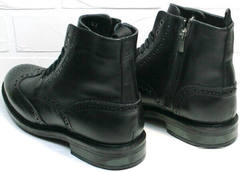 Качественные мужские зимние ботинки на шнурках LucianoBelliniBC3801L-Black