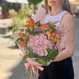 Photo of Bright bouquet with hydrangea «Exotic Tenderness»